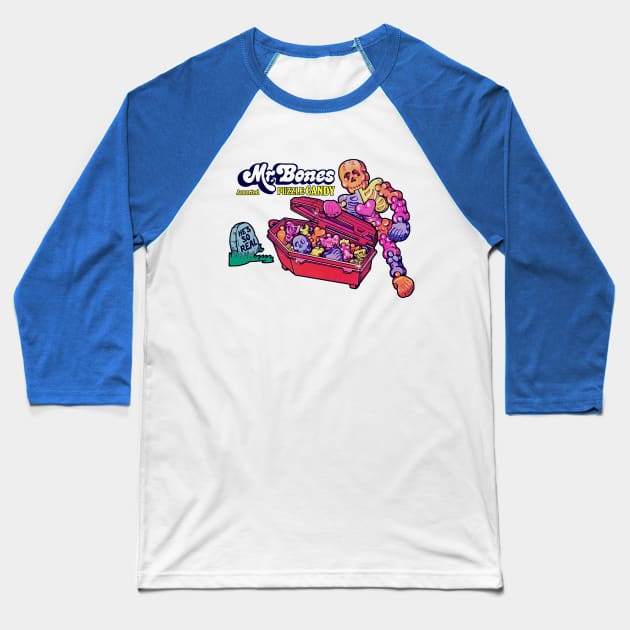 Mr. Bones Candy Baseball T-Shirt by Chewbaccadoll